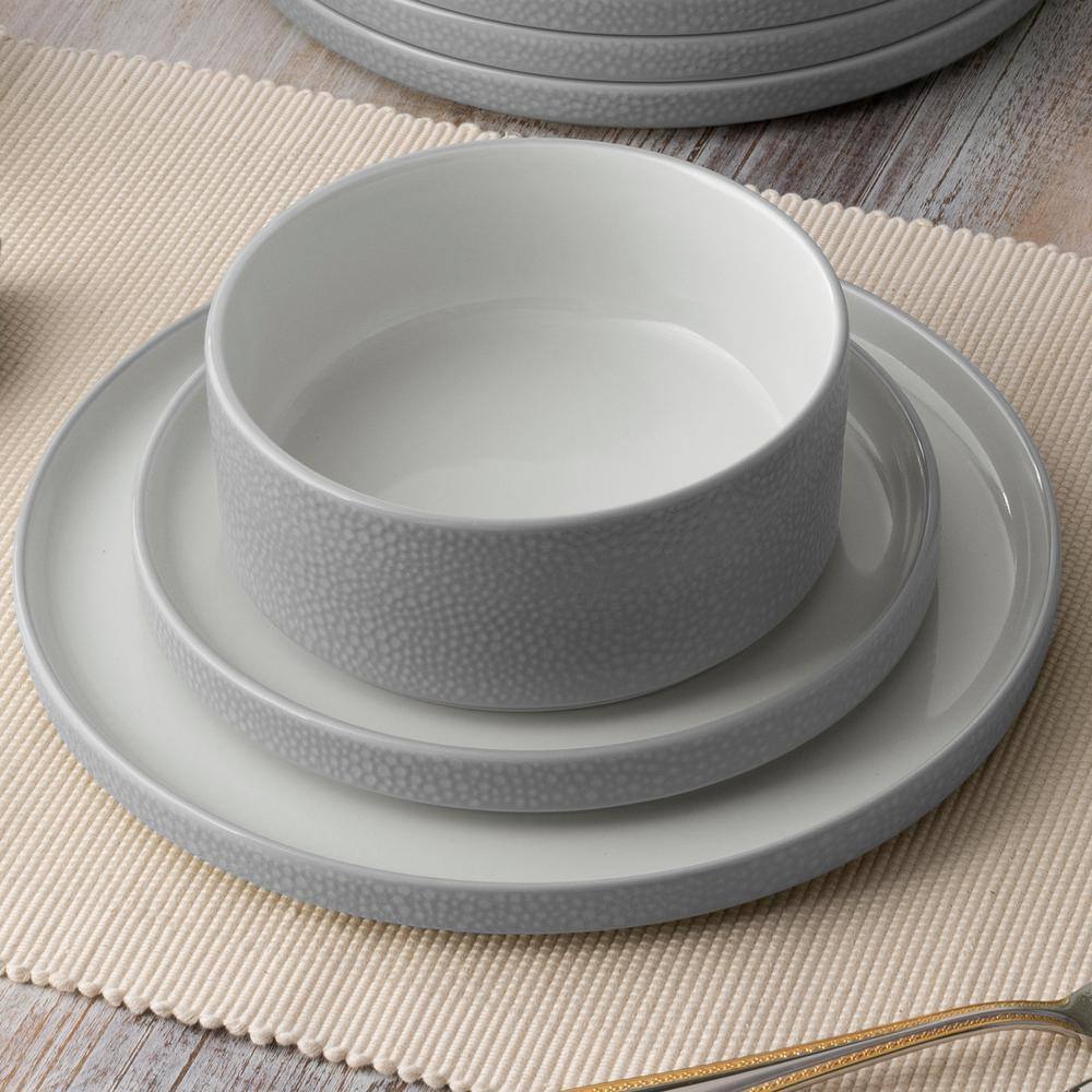 Noritake Colortex Stone Grey 9.75 in. Porcelain Dinner Plates - Thumbnail 2