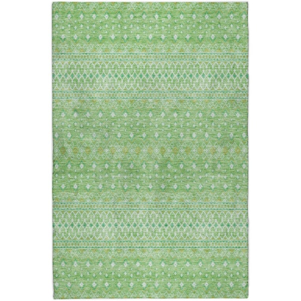 Dream Shag Premium Machine Washable Abstract ADS709 Aloe 10 ft. x 14 ft. Area Rug