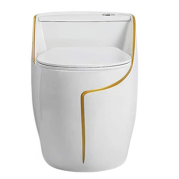 12 in. Rough In 1-Piece 1.45 Gal. GPF Elongated Comfort Height Toilet in White Seat Included