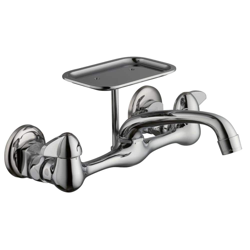 6 Spout Wall Mount Utility Faucet - with Soap Dish 9714881