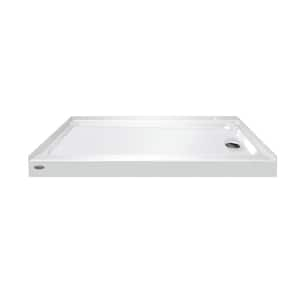 MEDUNJESS 60 in. L x 36 in. W Single Threshold Alcove Shower Pan Base ...