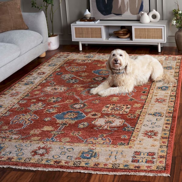 Samarkand 6 ft. x 9 ft. Beige/Rust Oriental Area Rug