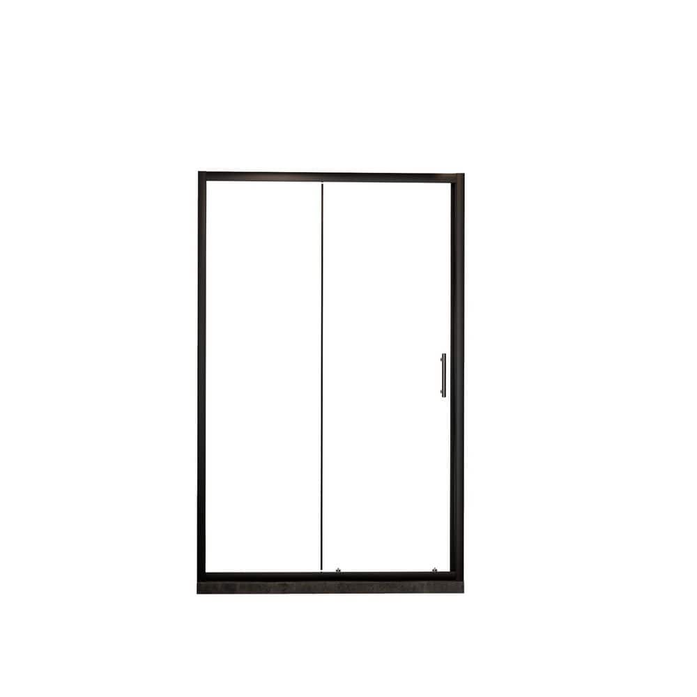48 in. W x 72 in. H Framed Single Sliding Shower Door with 1/5 inch Thick Tempered Clear Glass in Black price history on PriceWatchPro
