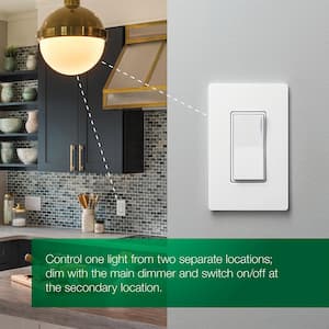 Sunnata Touch Dimmer Switch w/Wallplate, for LED Bulbs, 150W/3 Way or Multi Location, White (STCL-4PKMRW-WH) (4-Pack)