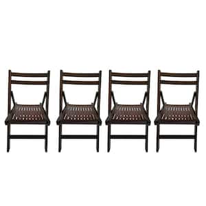 Anky Cherry Wood Portable Folding Lawn Chairs for Camping (Set of 4)