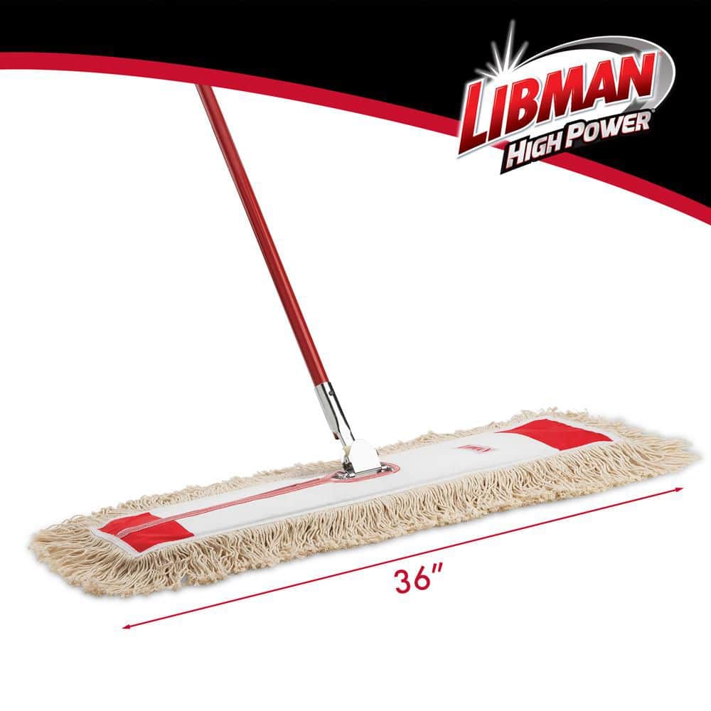 Libman Red 36" Cotton Dust Mop with Steel Handle