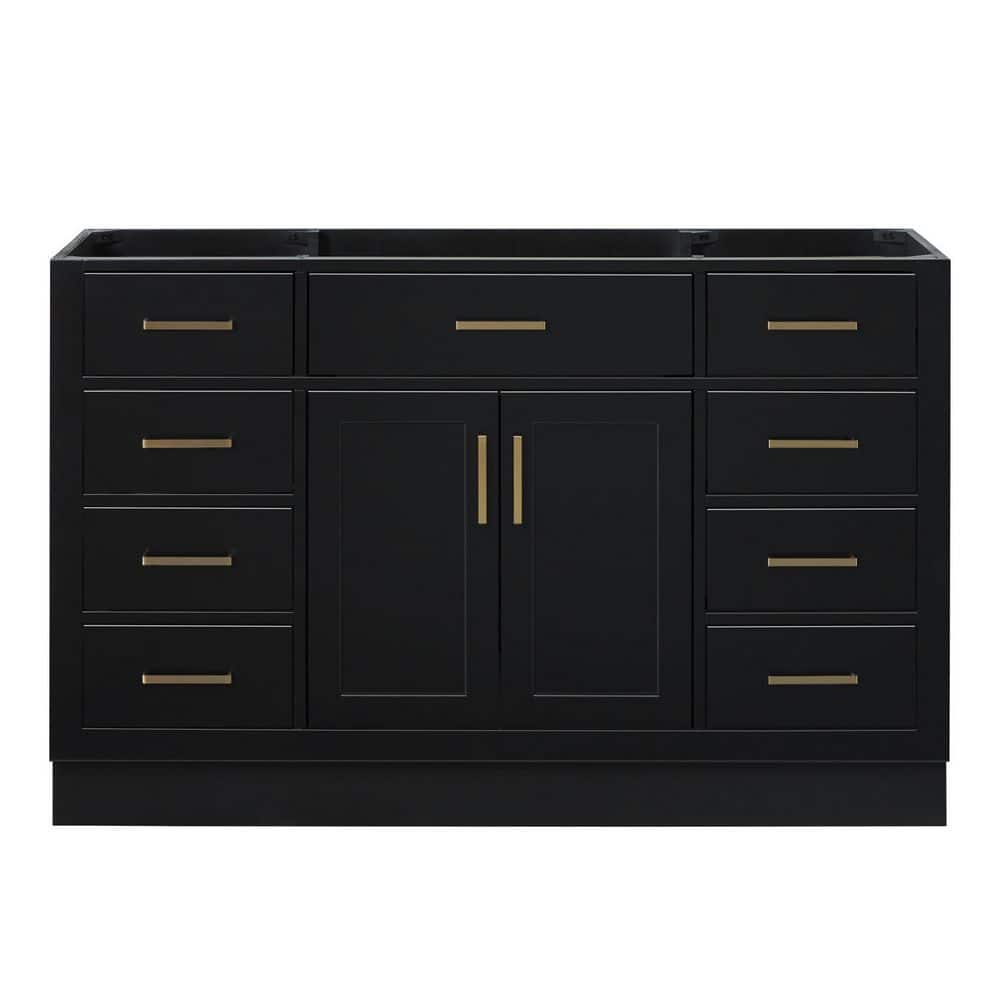 Hepburn 54 in. W x 21.5 in. D x 34.5 in. H Bath Vanity Base Cabinet in Black without Top price history on PriceWatchPro