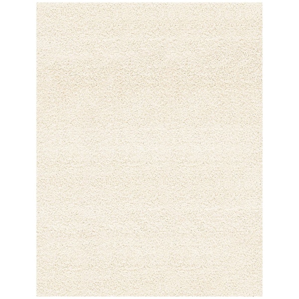 Jersey Shag Cream 9 ft. x 12 ft. Solid Indoor Area Rug