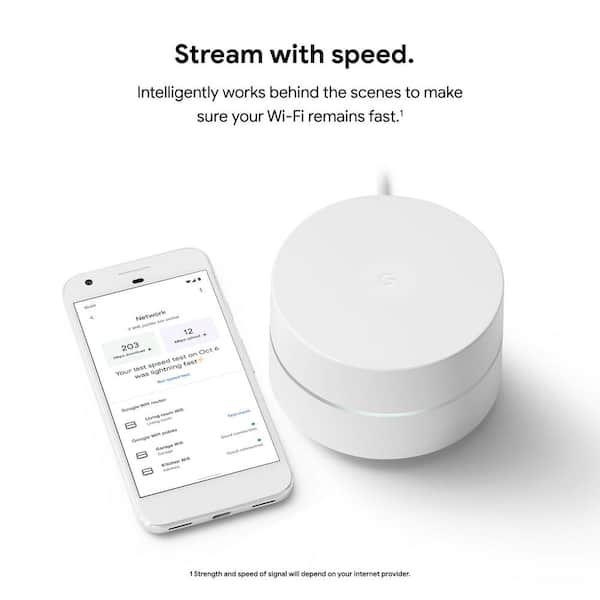 Google WiFi - Mesh Router AC1200 - Powered Adapter - White - (3
