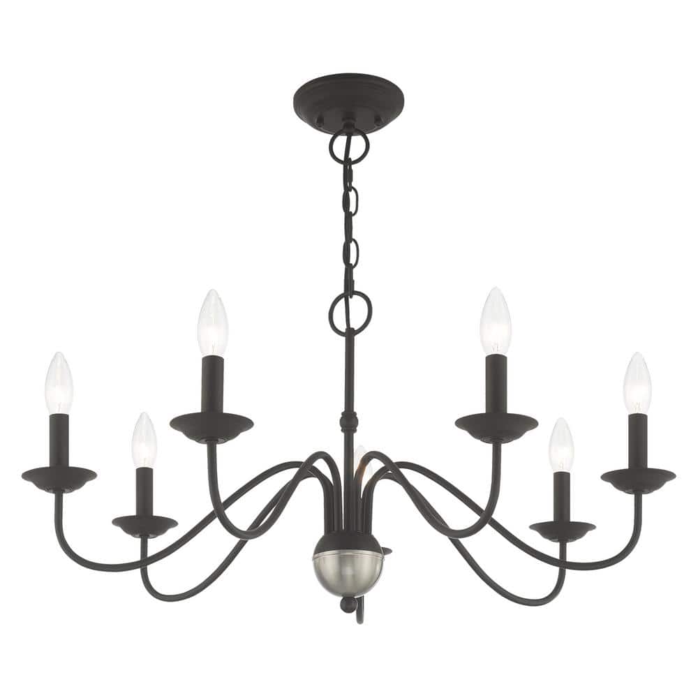 Windsor Elegance 7-Light Traditional Black Steel Chandelier