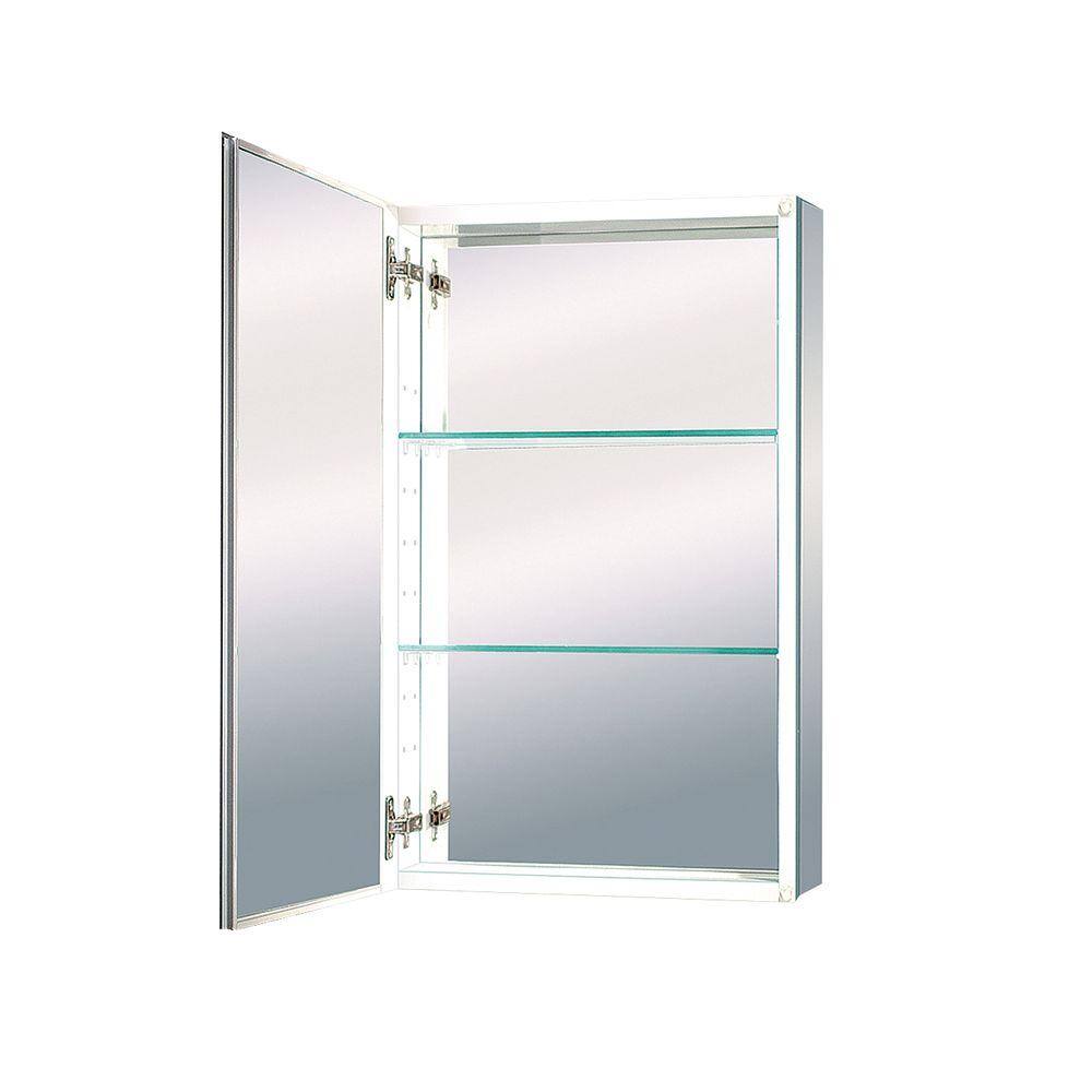 MAAX Evolution 15 in. x 26 in. Mirrored Recessed or Surface Mount Medicine in White