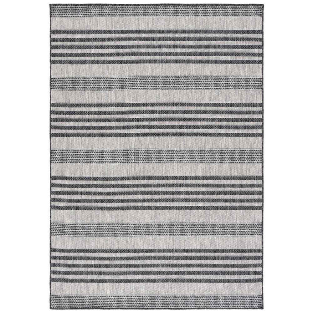 Beach House Gray/Charcoal 9 ft. x 12 ft. Striped Indoor/Outdoor Area Rug price history on PriceWatchPro