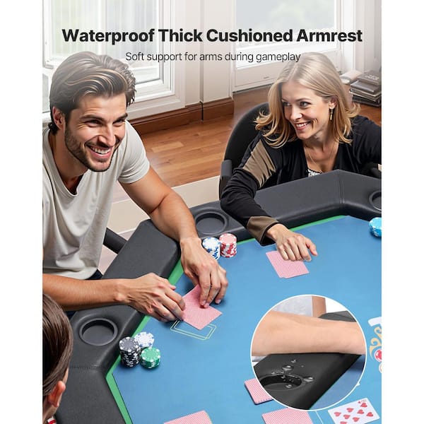 SKYSHALO Foldable Poker Table, Ideal for Texas Holdem 8-Player 48