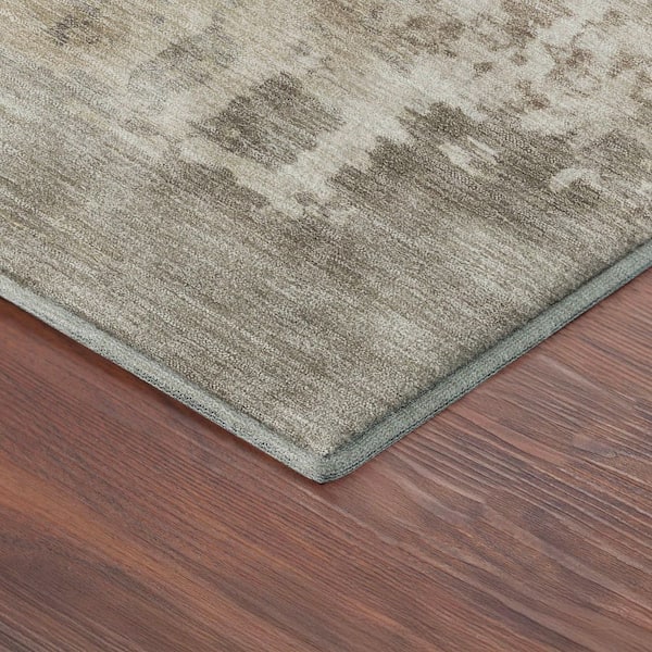 Mayfield Premium Machine Washable Abstract AMF2366 Taupe 2 ft. x 3 ft. Accent Rug