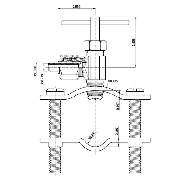 3/8 in. OD Compression Brass Saddle Valve Fitting