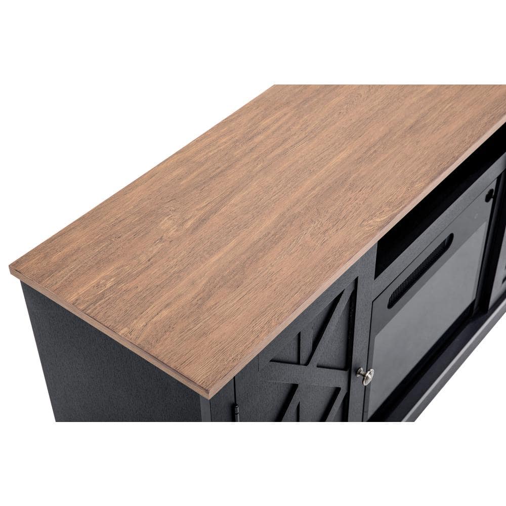 Charcoal 59'' Electric Fireplace TV Stand with Cabinet for 60'' TVs