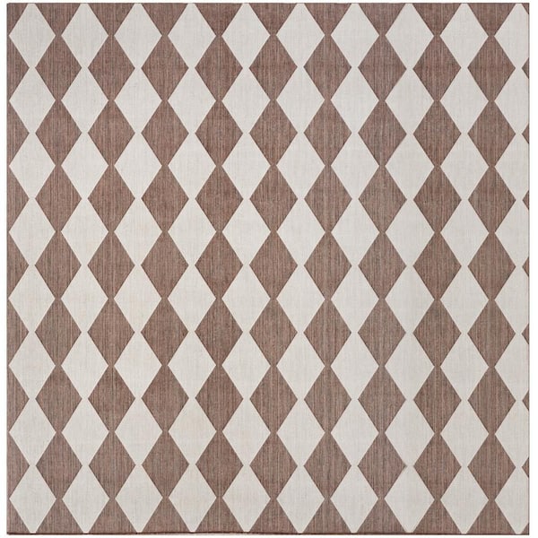 Positano Natural 12 ft. x 12 ft. Diamond Contemporary Square Area Rug