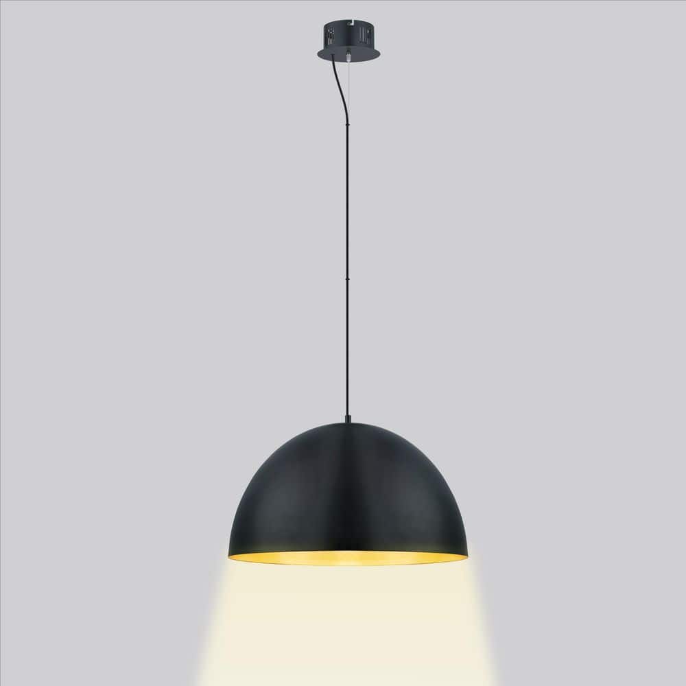 Gaetano 72" Black and Gold LED Bowl Pendant Light