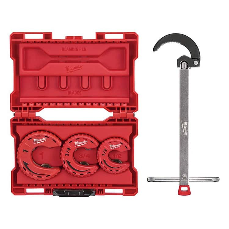 Milwaukee Close Quarters Tubing Cutter Set with 2.5 in. Basin Wrench (4-Piece)