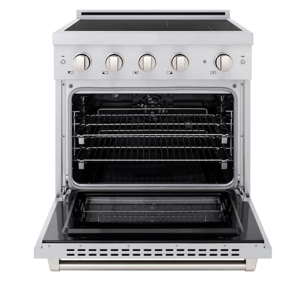 30 in. 4.2 cu. ft. Paramount Induction Range with 4 Element Cooktop and Electric Convection Oven in Stainless Steel