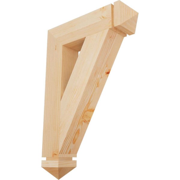Ekena Millwork 3.5 in. x 26 in. x 18 in. Douglas Fir Traditional Arts and Crafts Smooth Bracket