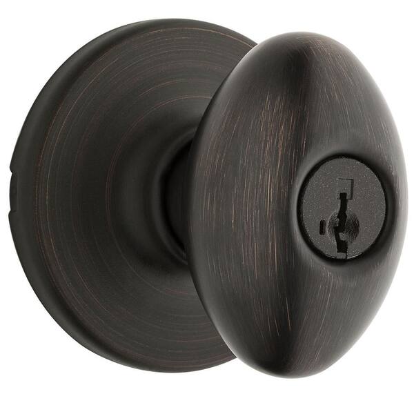 Kwikset Aliso Venetian Bronze Keyed Entry Door Knob Featuring SmartKey Security