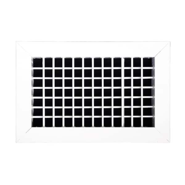 ACLAMINAIRE 10 in. x 6 in. Aluminum Adjustable Double Fin Wall Register in White