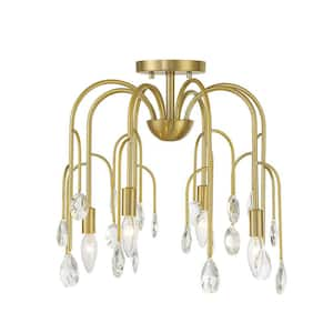 Anholt 4-Light Noble Brass Convertible Semi-Flush or Pendant Light