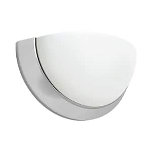 11 in. Brushed Nickel Sconce with Acid-Etched Glass Lens