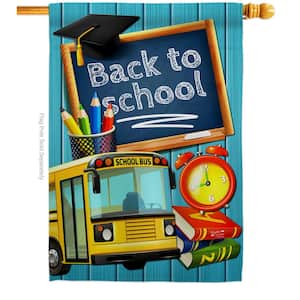 28 in. x 40 in. Welcome Back to School House Flag Double-Sided Readable Both Sides Education Back to School Decorative
