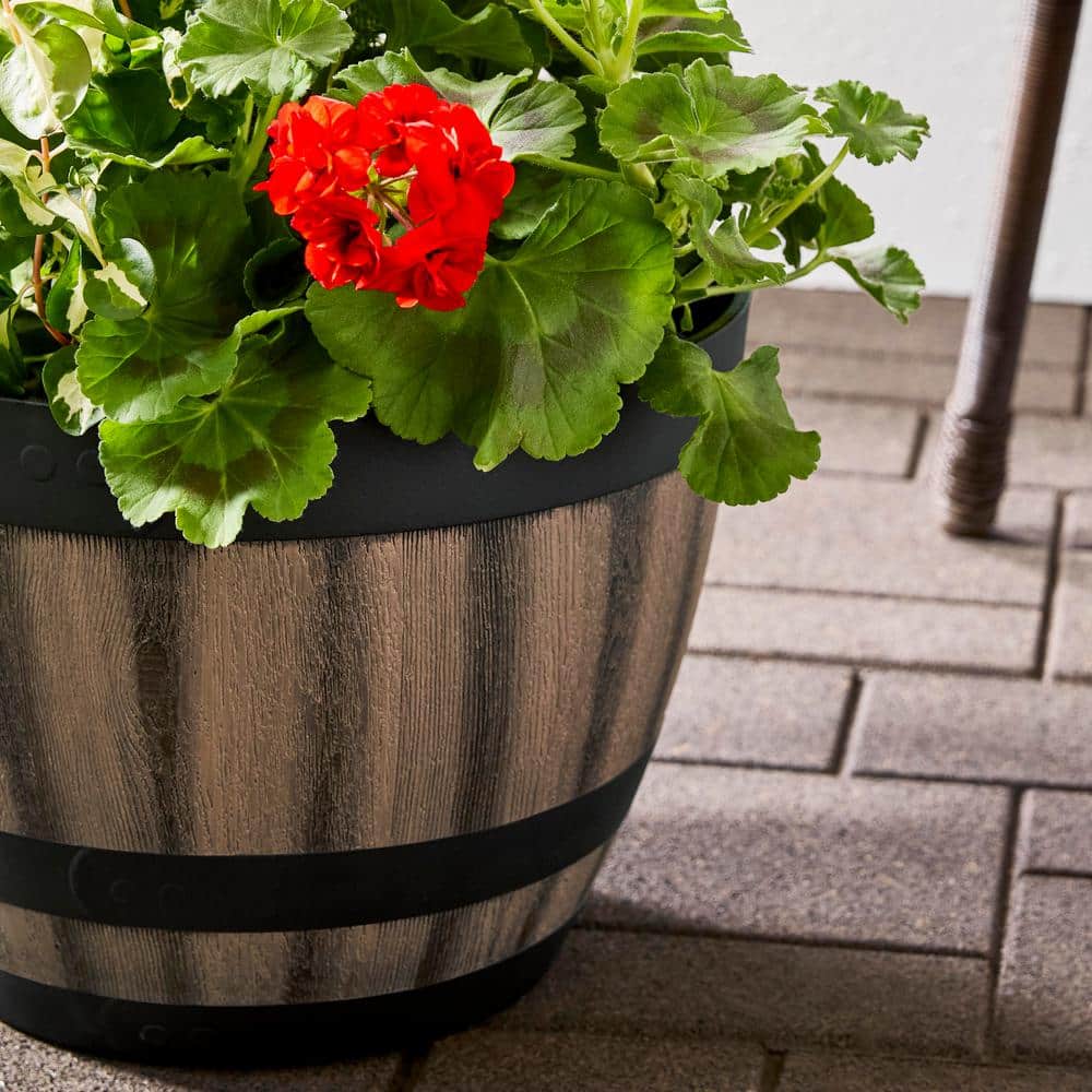 16 Inch Kentucky Walnut Resin Wine Barrel Planter