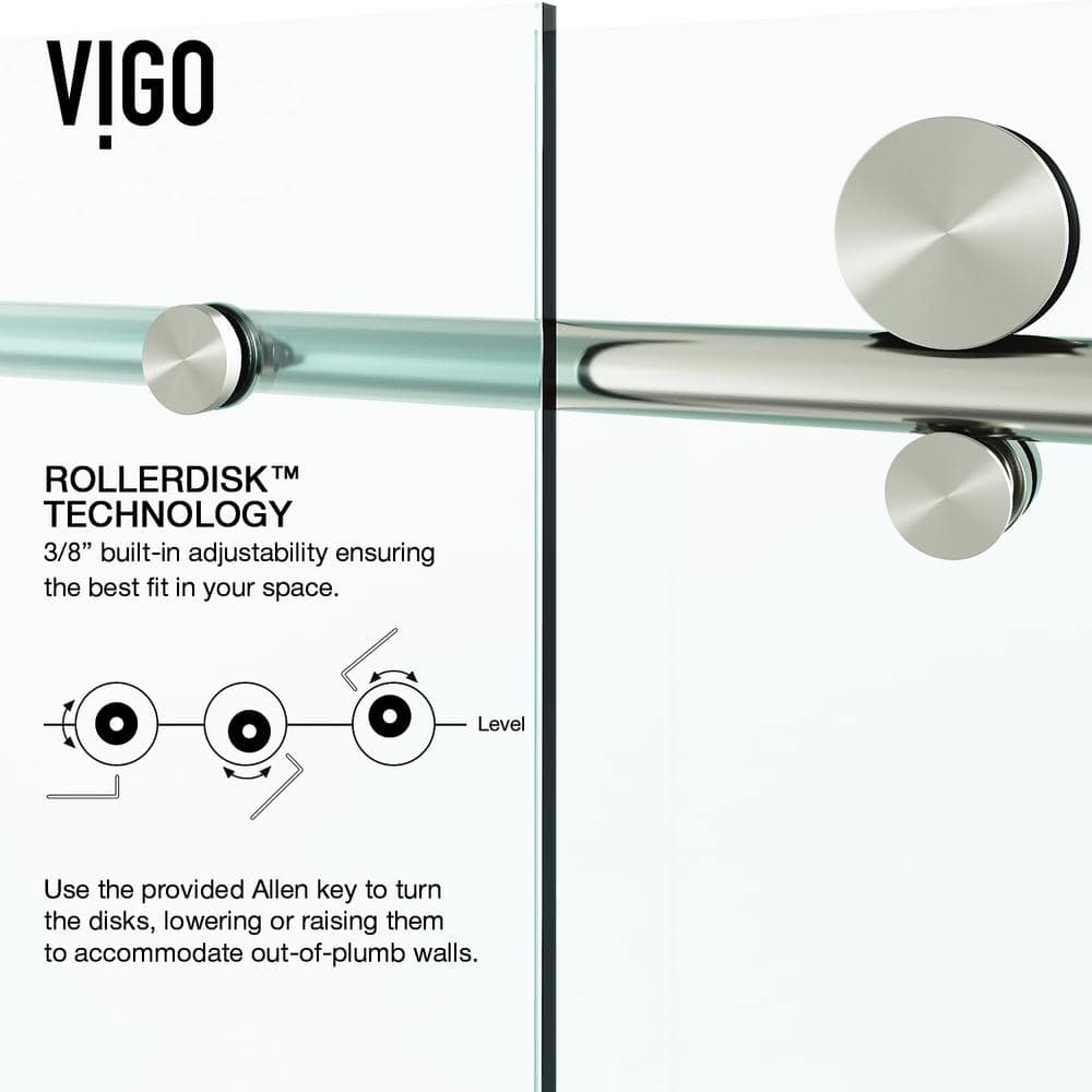 Elan E-Class 44-48" Frameless Sliding Shower Door with Clear Glass