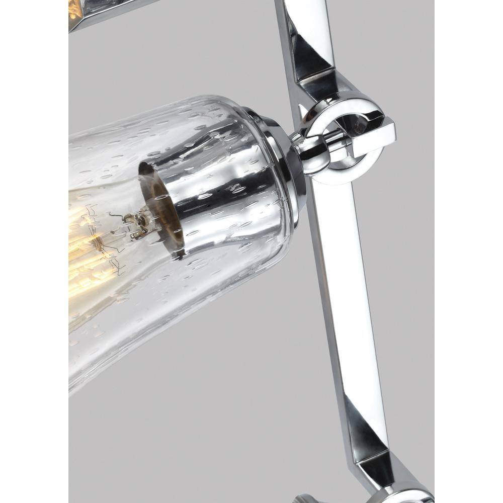 Elegant Chrome 4-Light Vanity Bath Fixture with Clear Seeded Glass