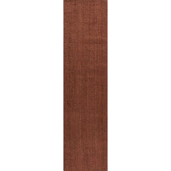 JONATHAN Y Pata Hand Woven Chunky Jute Terracotta 2 ft. x 8 ft. Runner Rug