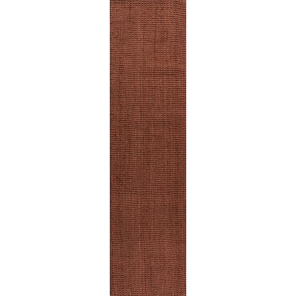 Pata Hand Woven Chunky Jute Terracotta 2 ft. x 8 ft. Runner Rug