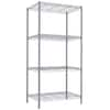 Home Basics Small 4 Tier Metal Rack, (14” x 14” x 58”), Grey