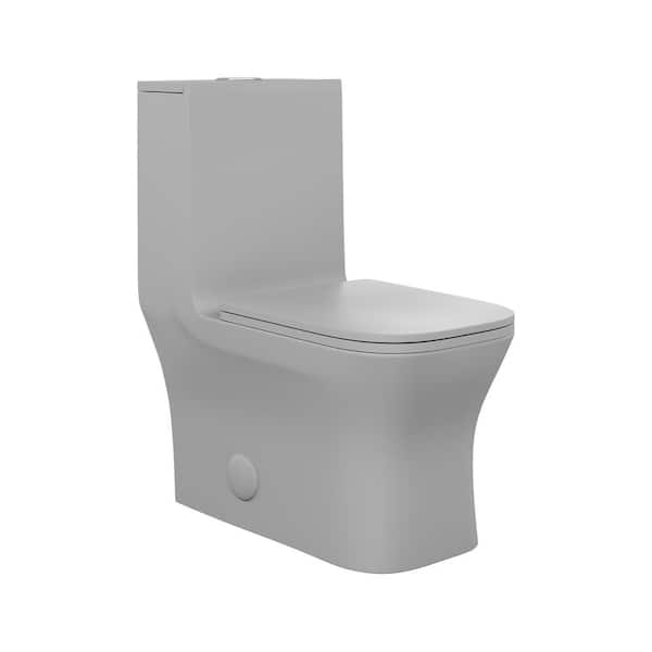 Swiss Madison Concorde 1-Piece Square Toilet Dual Flush in Matte Grey 1.1/1.6 gpf