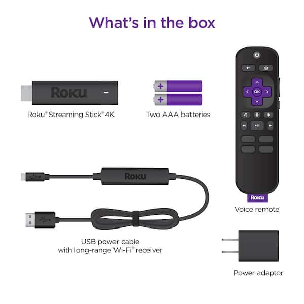 Roku Streaming Stick - Portable 4K/HDR/Dolby Vision Streaming Device, Voice  Remote, Free & Live TV