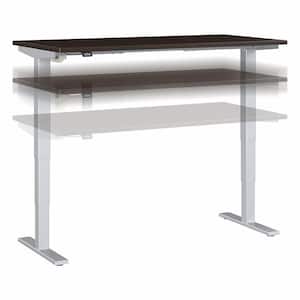 Move 40 Series 59.45 in. Rectangular Mocha Cherry/Cool Gray Metallic Desk with Adjustable Height