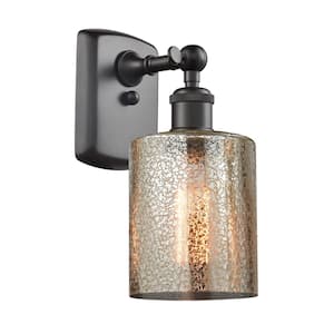 Cobbleskill 1-Light Oil Rubbed Bronze Wall Sconce with Mercury Glass Shade