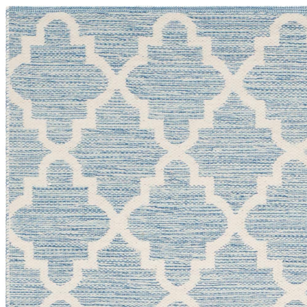 Coastal Breeze Light Blue and Ivory Cotton 5' x 7' Area Rug