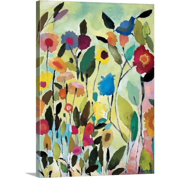 "Garden with Blue Tulip" by Kim Parker Canvas Wall Art