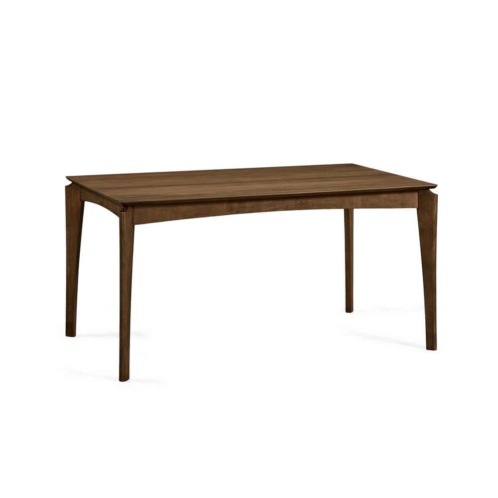 Natural Walnut Brown 59" Contemporary Rectangular Dining Table