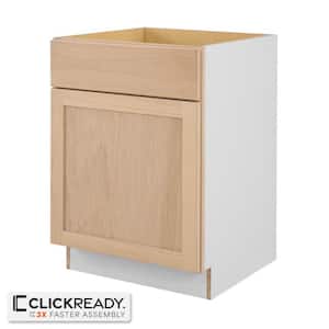 24 in. W x 24 in. D x 34.5 in. H Ready to Assemble Base Kitchen Cabinet in Unfinished with CLICKREADY Technology