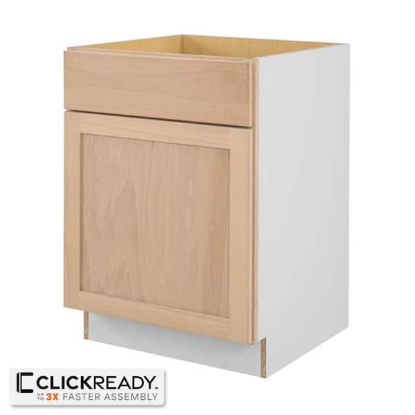 24 in. W x 24 in. D x 34.5 in. H Ready to Assemble Base Kitchen Cabinet in Unfinished with CLICKREADY Technology