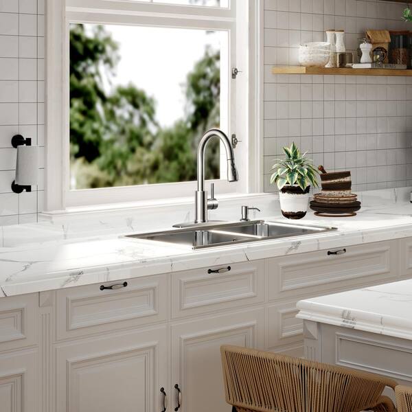 ANDROME Single-Handle Pull Down Sprayer Kitchen Faucet with Soap
