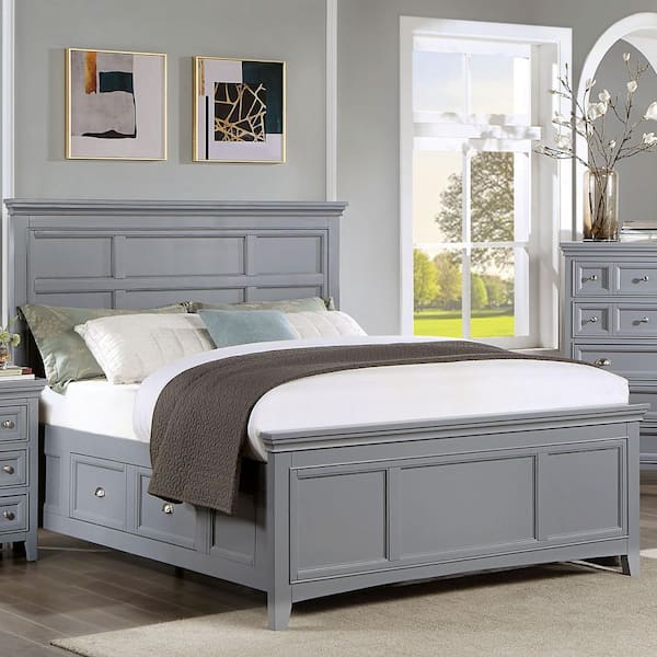 Furniture of America - Louis Philippe - Queen Bed & 1 Nightstand