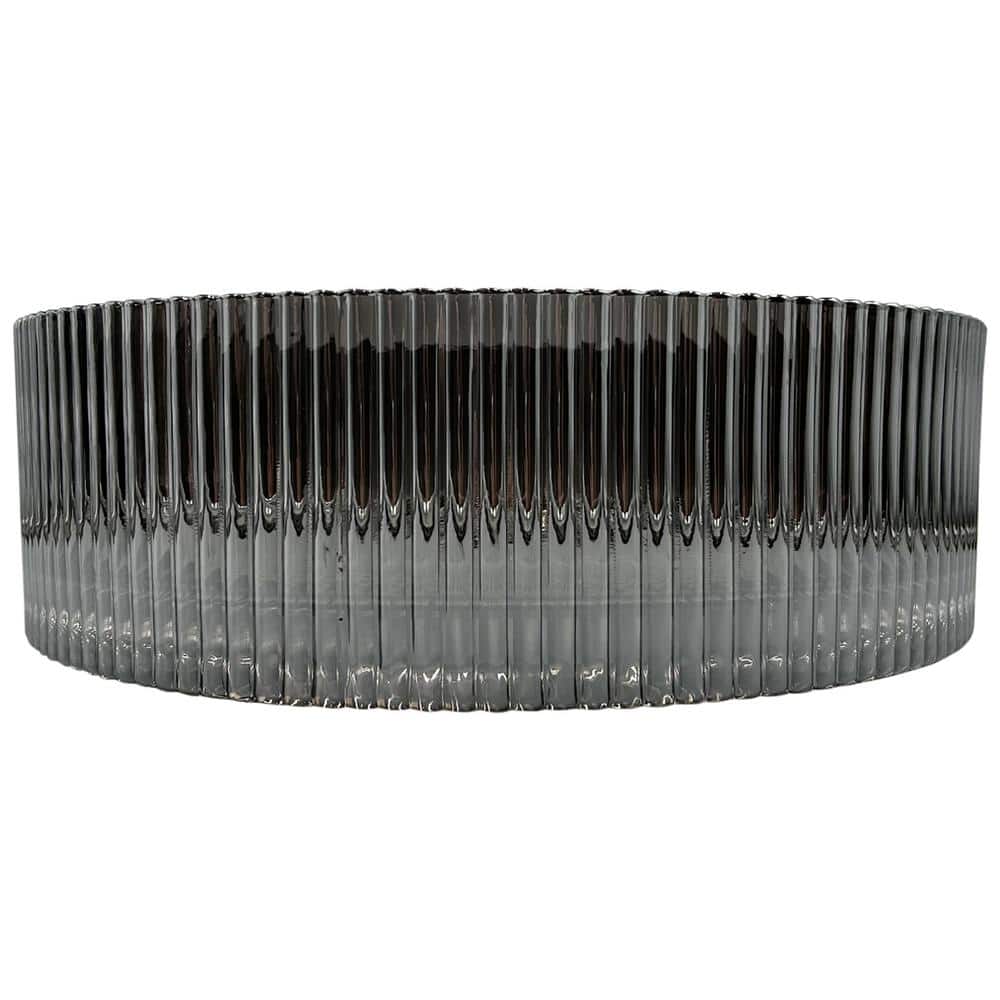 Smoky Gray 16" Tempered Glass Circular Vessel Sink