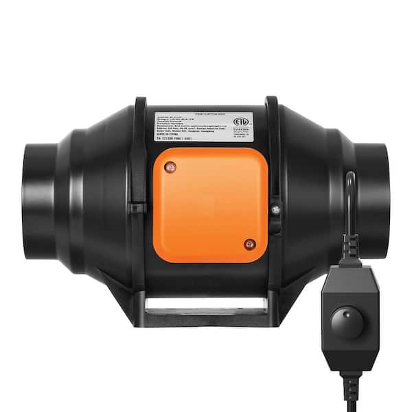 Tuspuzz Inline Duct Fan 4 in. 200 CFM with Variable Speed Controller Quiet AC-Motor Ventilation Exhaust Fan for Booster