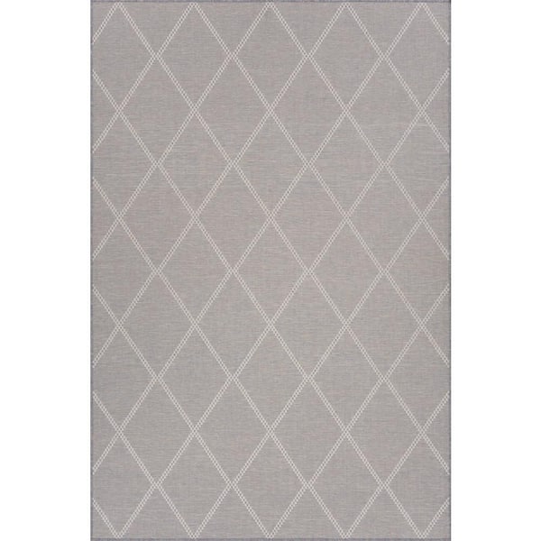 Oravelle Diamond Grey 8 ft. x 10 ft. Outdoor Area Rug